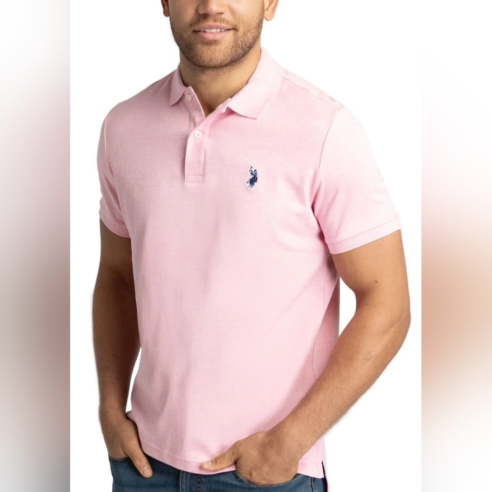 U.S.Polo Assn. Mens Interlock Polo Shirt (Pink)